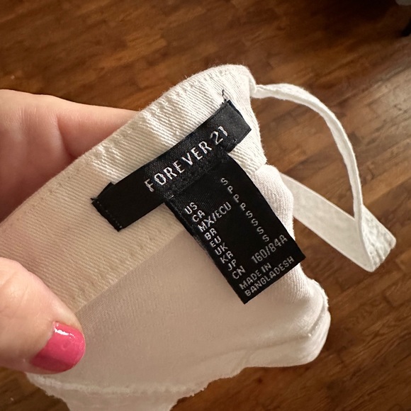 forever 21 white button front jean jumper dress - Picture 6 of 6